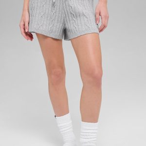 Alo Yoga Cable Knit Winter Bliss Short - Athletic Heather Grey