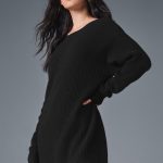 Alo Yoga Cashmere Plush Waffle Dress - Black