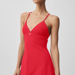 Alo Yoga Airbrush Splendor Dress - Bright Red