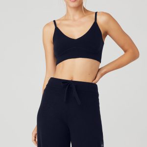 Alo Yoga Cashmere Jet Set Bra - Navy