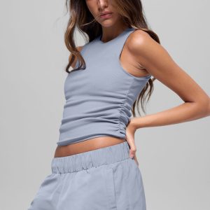 Alo Yoga Ribbed En Pointe Tank - Winter Frost