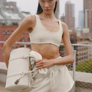 Alo Yoga Alosoft Center Stage Bra - Oatmeal Heather
