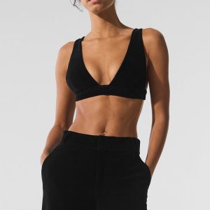 Alo Yoga Micro Corduroy Dreamer Bra - Black