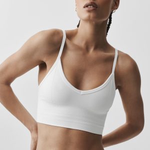 Alo Yoga Seamless Modal Ribbed Delight Bralette - White