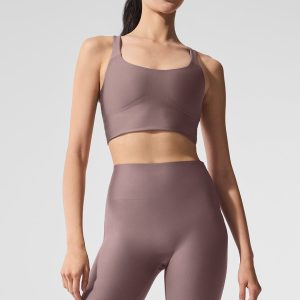 Alo Yoga Airlift Sleek Bra Tank - Mushroom