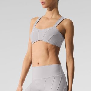 Alo Yoga Washed Alosoft Sunray Bra - Grey Sky Wash