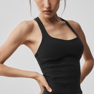 Alo Yoga Airbrush Sparks Fly Corset Tank - Black